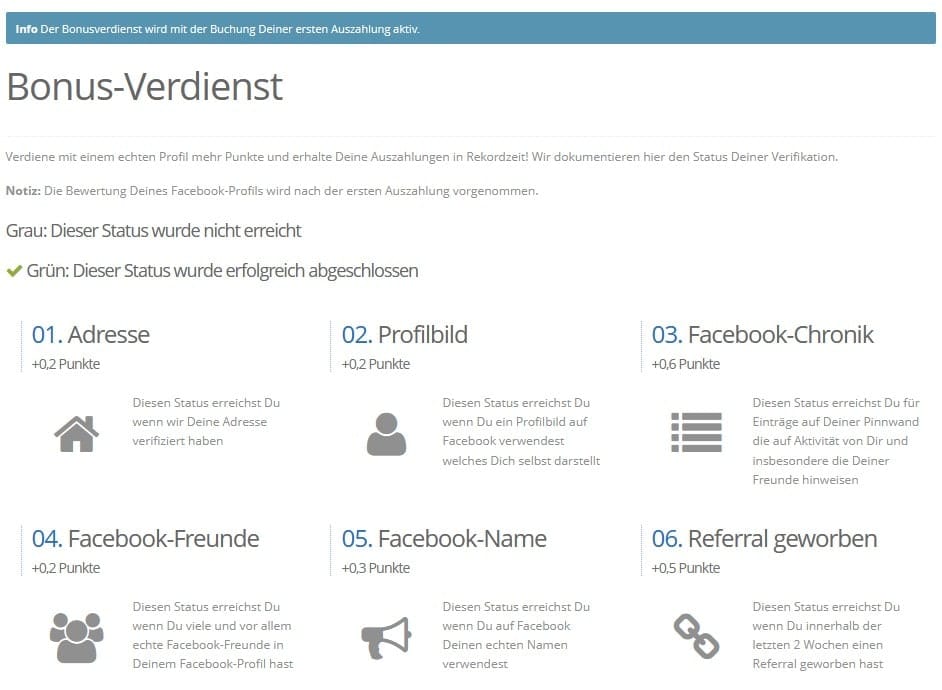 Paidlikes Bonusverdienst