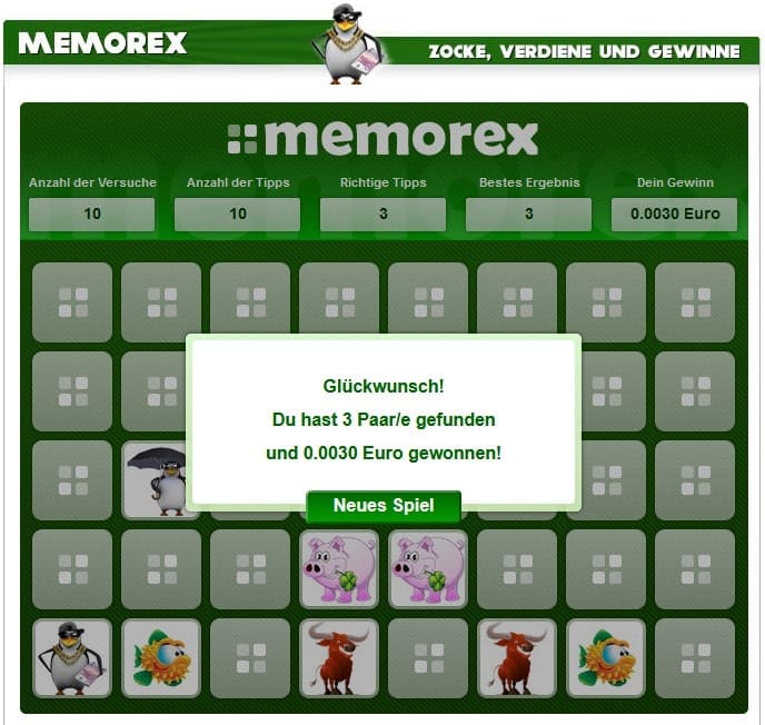 Spielesite Memorex